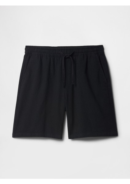 Erkek Siyah 7" Keten Karışımlı Easy Şort fiyatları