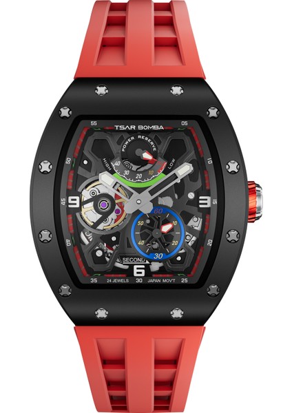 Elemental Serisi – Seramik Otomatik Saat TB8212C Kırmızı