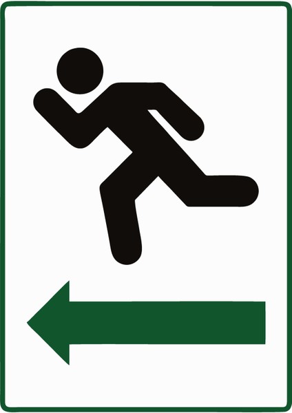 Çıkış Exıt Uyarı Levhası Etiket 25X35 cm