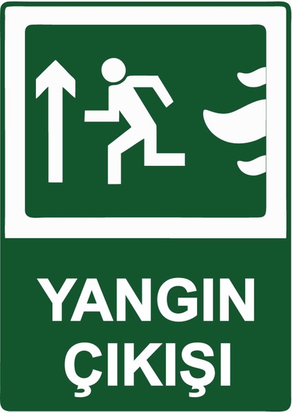 Yangın Çıkışı Uyarı Levhası Etiket 25X35 cm