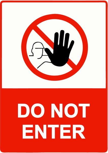 Do Not Enter Uyarı Levhası Etiket 25X35 cm
