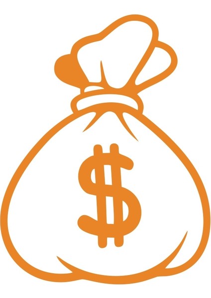 Dolar Para Çantası Araba Sticker 17X17 cm Turuncu