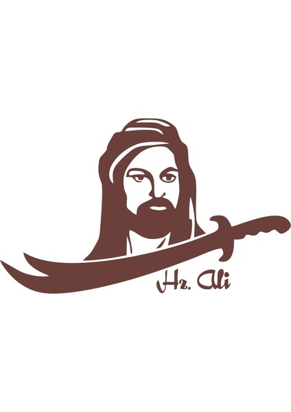 Zülfikar Hz Ali Araba Sticker 17X17 cm Kahverengi
