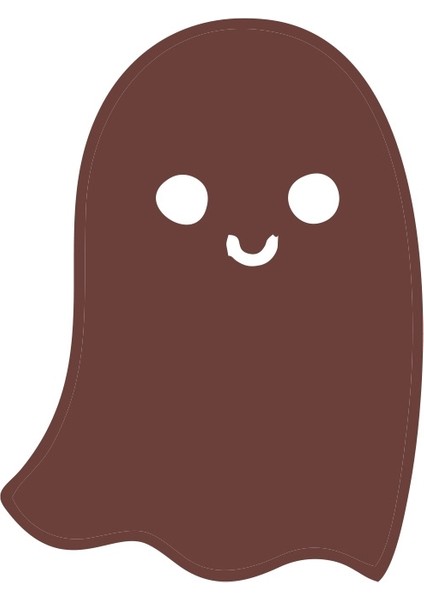 Sevimli Hayalet Araba Sticker 17X17 cm Kahverengi