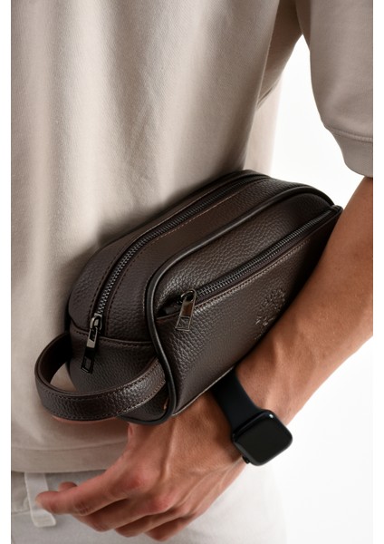 7045 Vegan Deri Erkek Traşlık ve El Çantası Kişisel Bakım Çantası El Portföyü modelleri