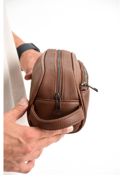 7045 Vegan Deri Erkek Traşlık ve El Çantası Kişisel Bakım Çantası El Portföyü fırsatları