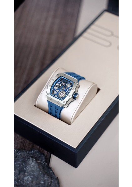 Elemental Serisi – Çelik Otomatik Saat TB8209A Silver - Mavi