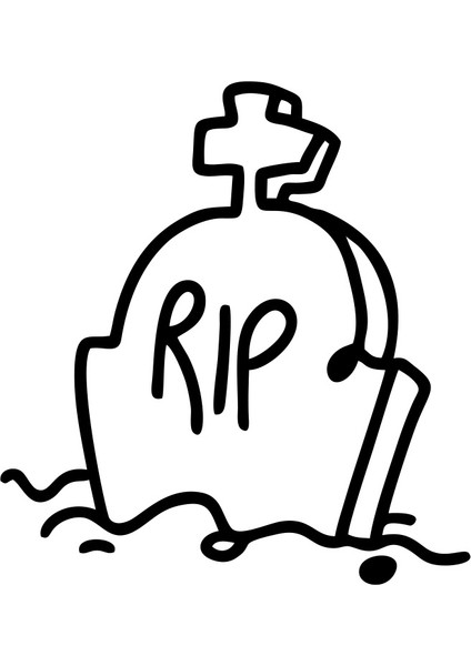 Rip Mezar Taşı Araba Sticker 17X17 cm Siyah