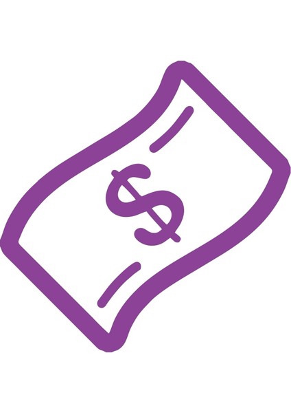 Dolar Banknot Araba Sticker 17X17 cm Mor