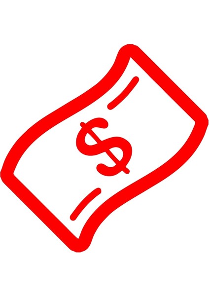 Dolar Banknot Araba Sticker 17X17 cm Kırmızı