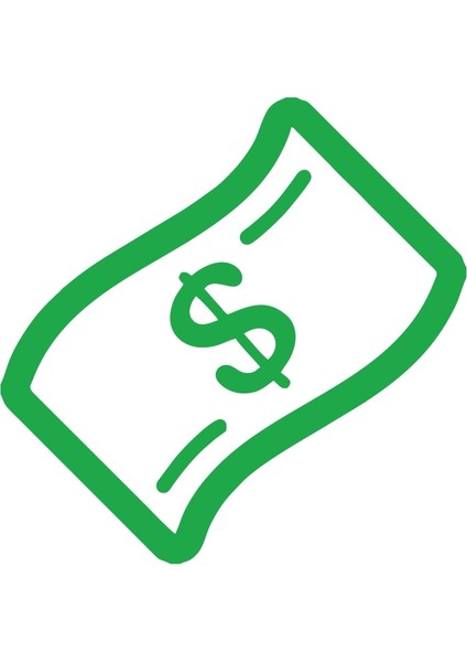 Dolar Banknot Araba Sticker 17X17 cm Yeşil