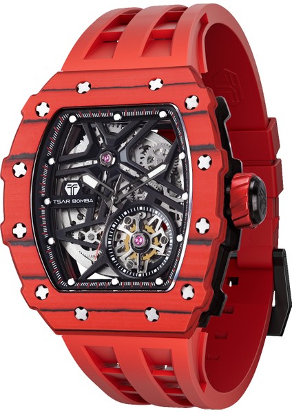 Elemental Serisi – Karbon Fiber Otomatik Saat TB8209CF Kırmızı