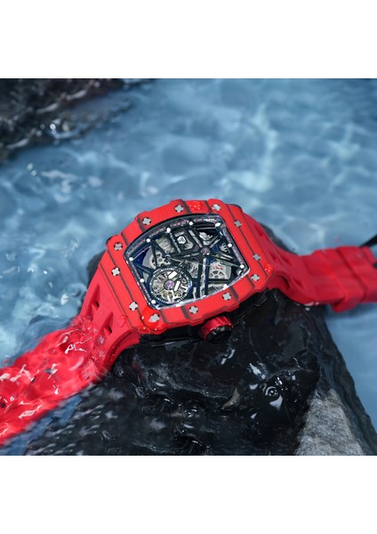 Elemental Serisi – Karbon Fiber Otomatik Saat TB8209CF Kırmızı fiyatları