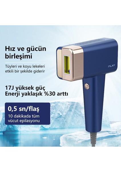 Lazer Epilasyon Cihazı 500.000 Atım 3 Başlık Vücut+Yüz+Özel Bölge Bay-Bayan Epilasyon Ultra Seri Atım Ipl Lazerler
