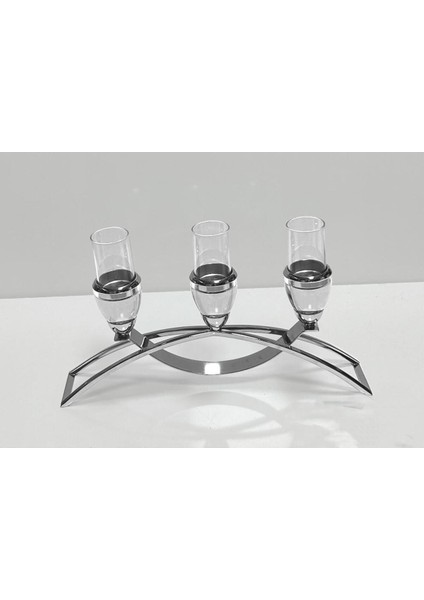 3'lü Kristal Taşli Şamdan