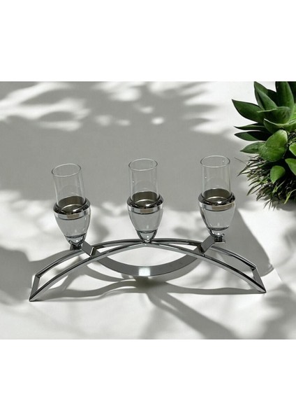 3'lü Kristal Taşli Şamdan fiyatları