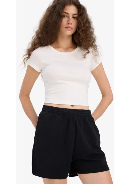 Regular Fit Beli Lastikli Basic Düz Şort F6803AX25HS