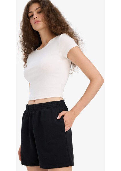 Regular Fit Beli Lastikli Basic Düz Şort F6803AX25HS