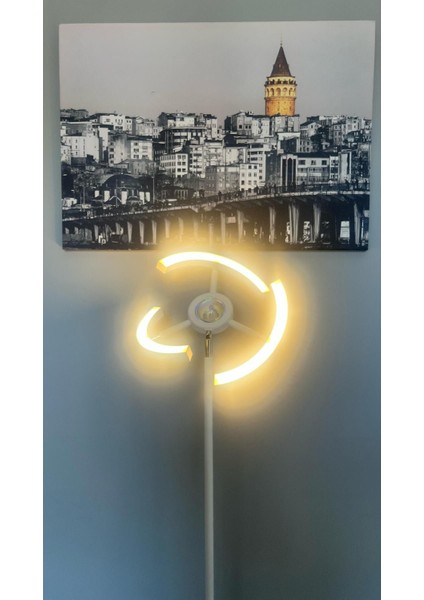 Rgb Modern LED Lambader Dim Edilebilir Oturma Odası Çalışma Odası Beyaz Renk fırsatları