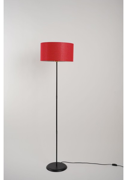 Venus Metal Lambader Siyah-Kırmızı (38X38X145 Cm)
