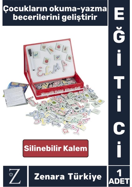 Eğlenceli Alfabe Dil Bilgisi Geliştirici Silinebilir Yazı Kalemli Öğretici Manyetik Tablet Alfabe
