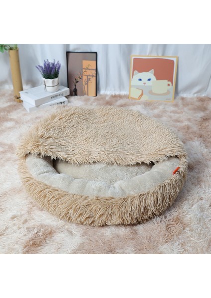 Kedi Kumu Yuvarlak Yuva Peluş Pet Yatak (Yurt Dışından)