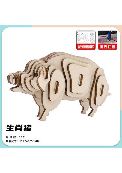 Ahşap Maket Puzzle Oyuncaklar Anaokulu Aktiviteleri Mini El Yapımı 3D Üç Boyutlu Puzzle (Yurt Dışından)