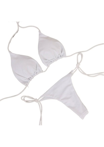 Yazlık Siyah Bikini Mayo Göğüs Pedli Üç Noktalı Mayo Kadın Bölünmüş Ayarlanabilir Bağcıklar (Yurt Dışından)