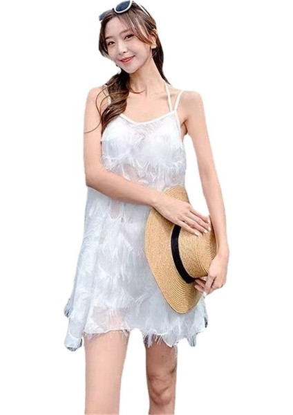 Yaz Yeni Püskül Mayo Çelik Destek Üç Parçalı Bikini Ince Göbek Kapatan Mayo (Yurt Dışından)