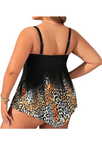 Yaz Leopar Desenli Büyük Boy Mayo Kadın Askılı Büyük Boy Mayo Muhafazakar Tek Parça Tatil Mayo Beden: 3xl Göğüs 102CM (Yurt Dışından) fiyatları