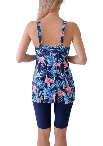 Yaz Plaj Kıyafeti Mayo Kadın Baskılı Etek Tarzı Göbek Kapatıcı Düz Renk Bacak Boyu Şort Mayo (Yurt Dışından) fiyatları