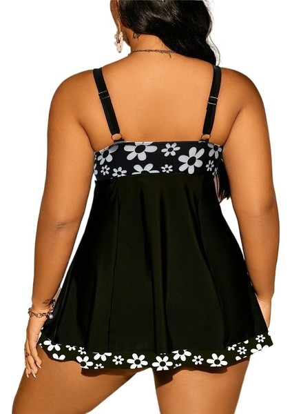 Küçük Papatya Desenli Boxer Külot Büyük Beden Tankini Muhafazakar Mayo Seti Beden: 0xl Göğüs 82CM (Yurt Dışından) fiyatları