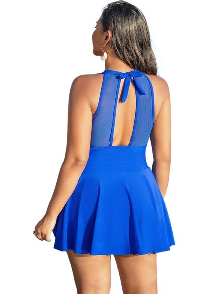 Yaz Büyük Beden Mavi Mayo Kadın Büyük Beden Mayo Elbise Tek Parça Mayo Bayanlar (Yurt Dışından) fiyatları