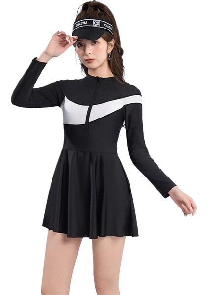 Kadınlar Için Yazlık Mayo, Muhafazakar Kaplıca Yüzme Havuzu, Yüksek Kontrastlı Renkte Tek Parça Mayo (Yurt Dışından) fiyatları