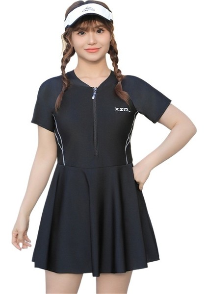 Yaz Büyük Beden Mayo Kadın 100KG Tek Parça Öğrenci Spor Muhafazakar Sıcak Bahar Mayo [90-100KG] (Yurt Dışından)