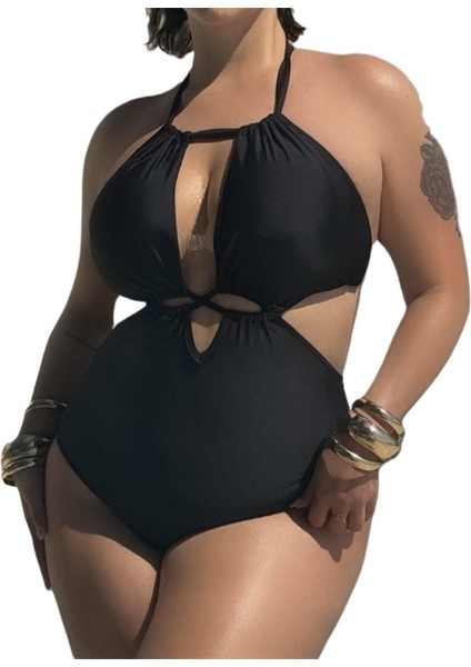 Yaz Yeni Büyük Boy Mayo Kadın Push-Up Mayo Tek Parça Bikini Mayo Plaj Mayo Boyutu: 0xl Göğüs 108CM (Yurt Dışından)
