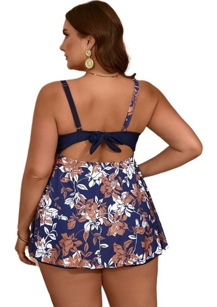 Yaz Büyük Boy Bol Etek Dikiş Baskı Mayo Plaj Kıyafeti Bikini Kadın Bedeni: 2xl Göğüs 102CM (Yurt Dışından) fiyatları