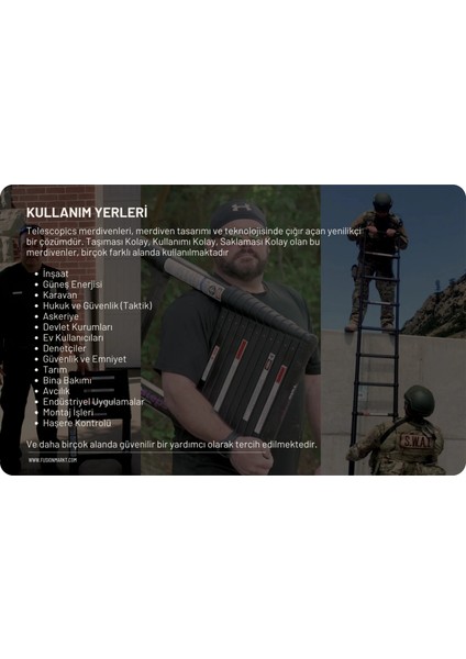 3.8m Kevlar Yalıtkan/Yüksek Gerilime Dayanıklı Uzatma Teleskopik Merdiven AC25KV - 1600EKP