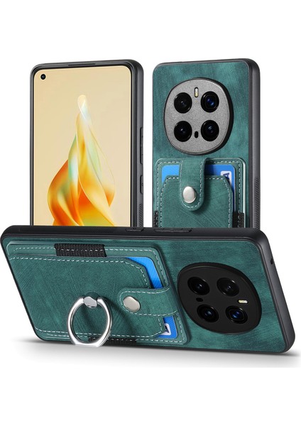 Honor Magic7 Pro 5g Için Deri Arka Telefon Kılıfı, Kart Yuvaları ve Ayaklık (Yurt Dışından)