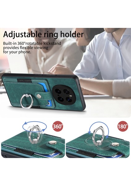 Honor Magic7 Pro 5g Için Deri Arka Telefon Kılıfı, Kart Yuvaları ve Ayaklık (Yurt Dışından)