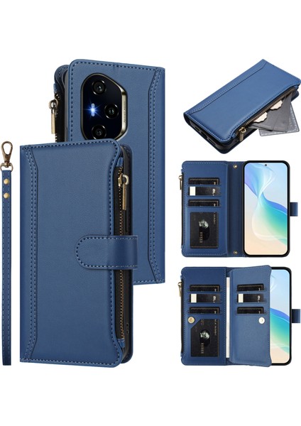 Honor 400 5g Deri Kılıf Fermuarlı Cüzdan Standlı Telefon Kılıfı Bilek Kayışı ile (Yurt Dışından) fırsatları
