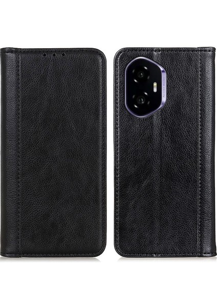 Honor 400 5g Stand Kılıf Bölünmüş Deri Litchi Doku Cüzdan Telefon Kılıfı (Yurt Dışından)