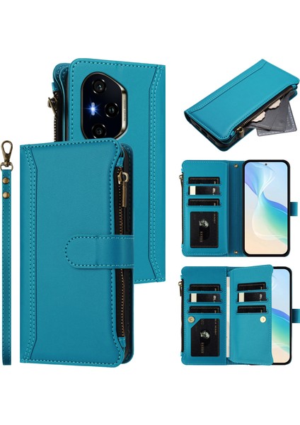Honor 400 5g Deri Kılıf Fermuarlı Cüzdan Standlı Telefon Kılıfı Bilek Kayışı ile (Yurt Dışından) fırsatları