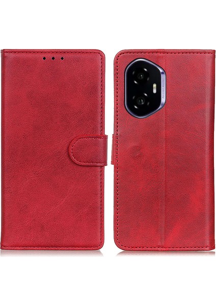 Honor 400 5g Inek Derisi Doku Deri Cüzdan Standı Telefon Kılıfı (Yurt Dışından)