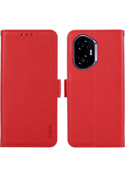 Honor 400 5g Litchi Doku Deri Rfıd Engelleme Telefon Kılıfı (Yurt Dışından)