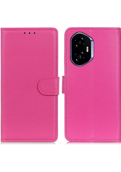 Honor 400 5g Litchi Doku Cüzdan Kılıf Pu Deri Telefon Kılıfı (Yurt Dışından)