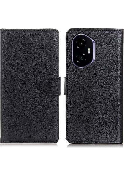 Honor 400 5g Litchi Doku Cüzdan Kılıf Pu Deri Telefon Kılıfı (Yurt Dışından)