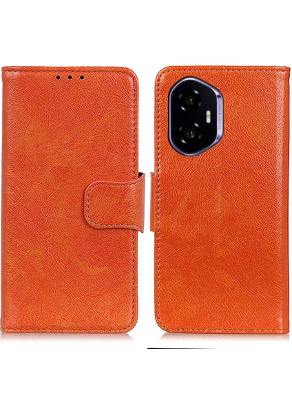 Honor 400 5g Nappa Dokulu Bölünmüş Deri Cüzdan Telefon Kılıfı (Yurt Dışından)