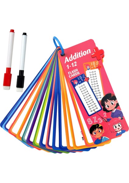 Çocuklar Matematik Flashcard'ı Tekrar Kullanılabilir Yırtılmaya Dayanıklı 15 Kart Toplama (Yurt Dışından)