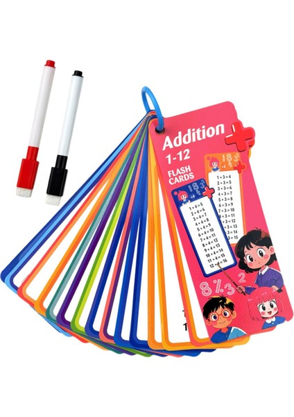 Çocuklar Matematik Flashcard'ı Tekrar Kullanılabilir Yırtılmaya Dayanıklı 15 Kart Toplama (Yurt Dışından)
